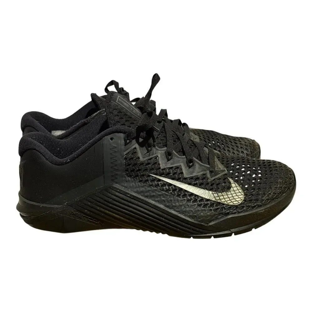 Nike Metcon 6 Black Gold Training Sneakers Men's Size 7 CK9388-001 Crossfit